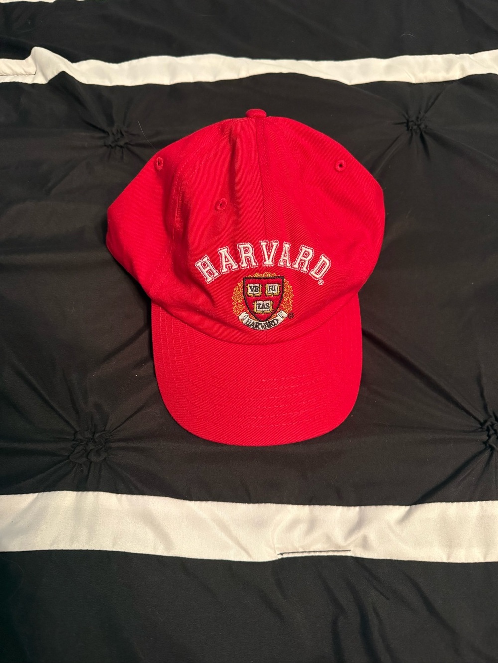 Harvard Red Baseball Cap with Embroidered Crest